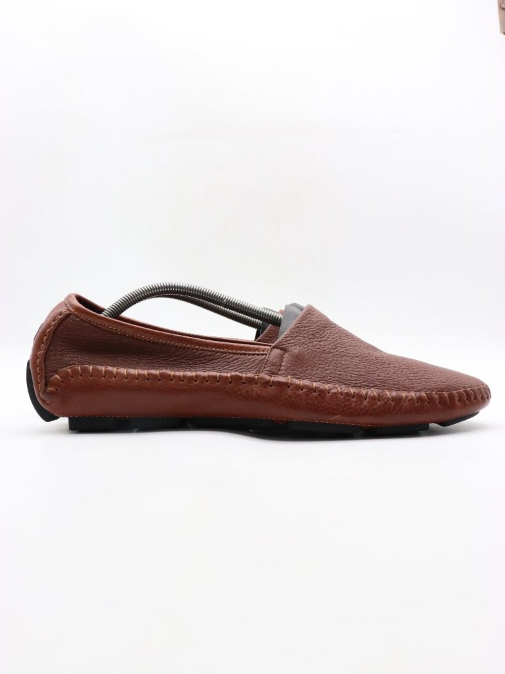 Bragano Men's Size 11.5 M Brown Leather Slip on Loafers Dress Shoes Italy